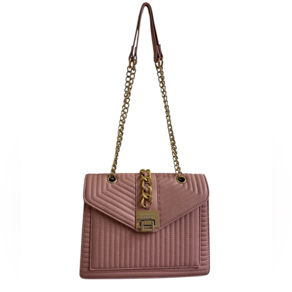 Badgley Mischka Pink Quilted Shoulder Bag - Picture 1 of 7